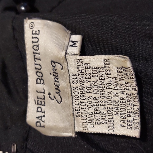 Vintage Papell Boutique Evening Black & Silver Beaded Trapeze Halter Top Size M - Picture 11 of 16